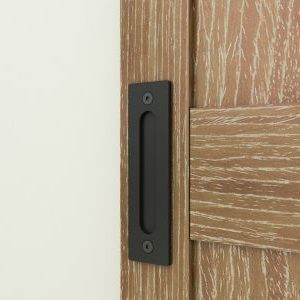 Double porte coulissante intérieure Schulte 205x215 cm – Chêne, système ouvert noir, Softclose – Image 4