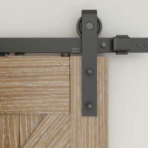 Double porte coulissante intérieure Schulte 205x215 cm – Chêne, système ouvert noir, Softclose – Image 6