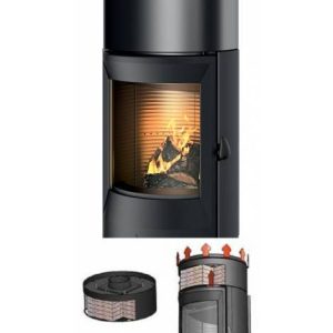 Poêle à bois NEOSEN Étanche – Invicta | 6 kW, Acier Noir, Contemporain, Foyer Étanche, 7 étoiles Flamme Verte – Image 3